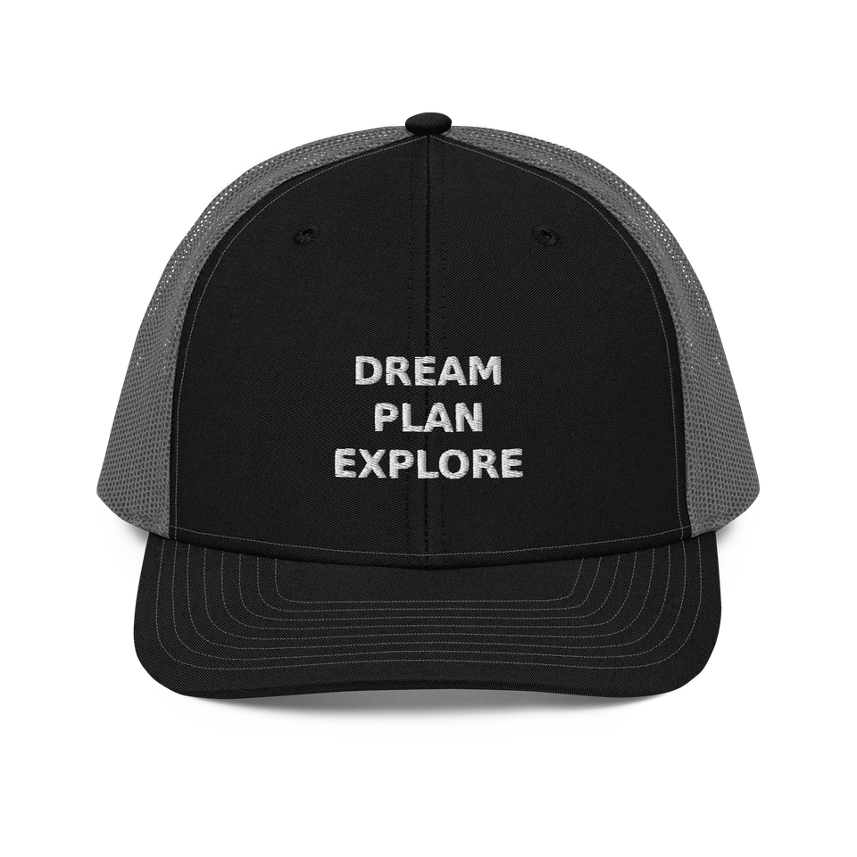 Dream. Plan. Explore. Trucker Hat — White Embroidery collectible product preview